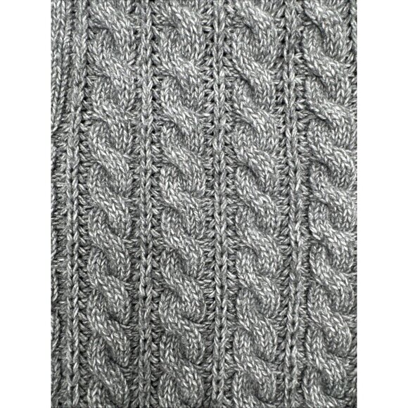 Abercrombie Fitch Women Gray Classic Fisherman Cable Knit Crew Neck Sweater XS - Picture 6 of 8